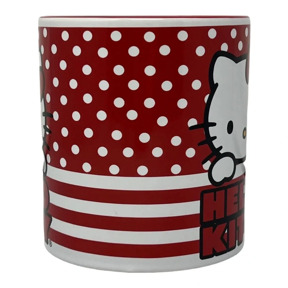 Sanrio Red White‎ Polka Dot Hello Kitty Large Coffee Soup Mug 20 oz Kawaii